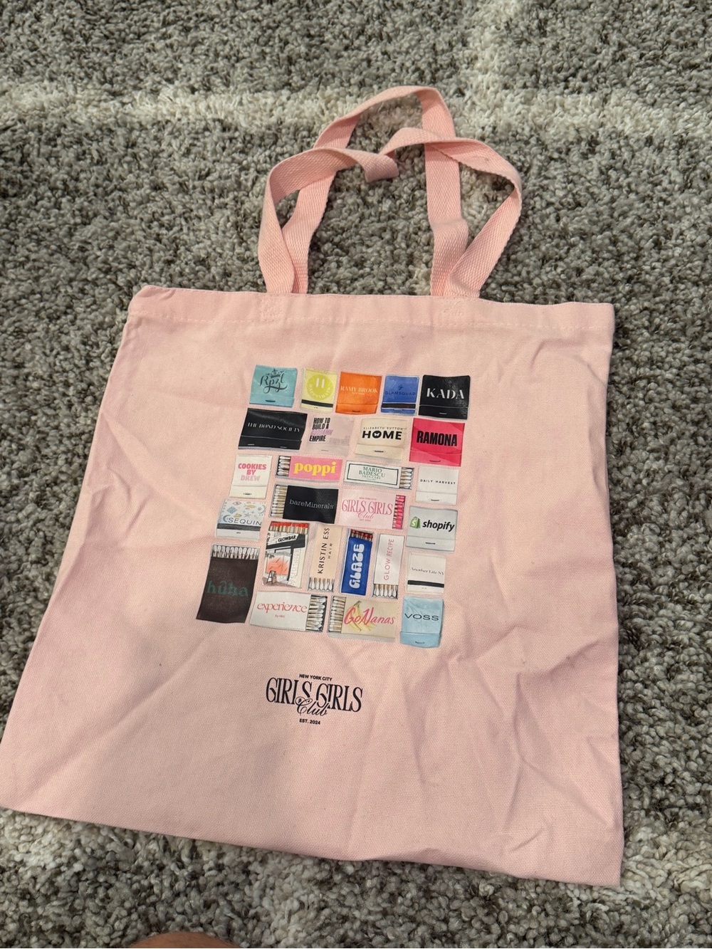 Girls girls club Pink Canvas Tote Bag